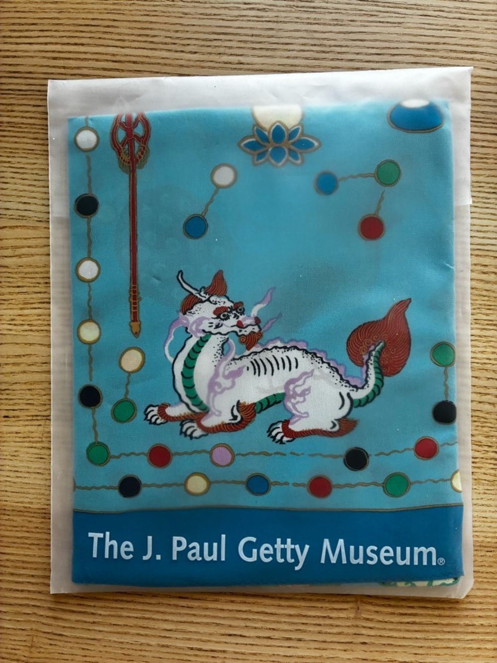 Chinese Silk Scarf with Colorful Motif featuring Art from the Getty - Picture 2 of 9